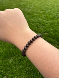 Dark wooden bead bracelet
