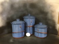 Image 2 of Large Handmade Cobalt Blue Canister Set