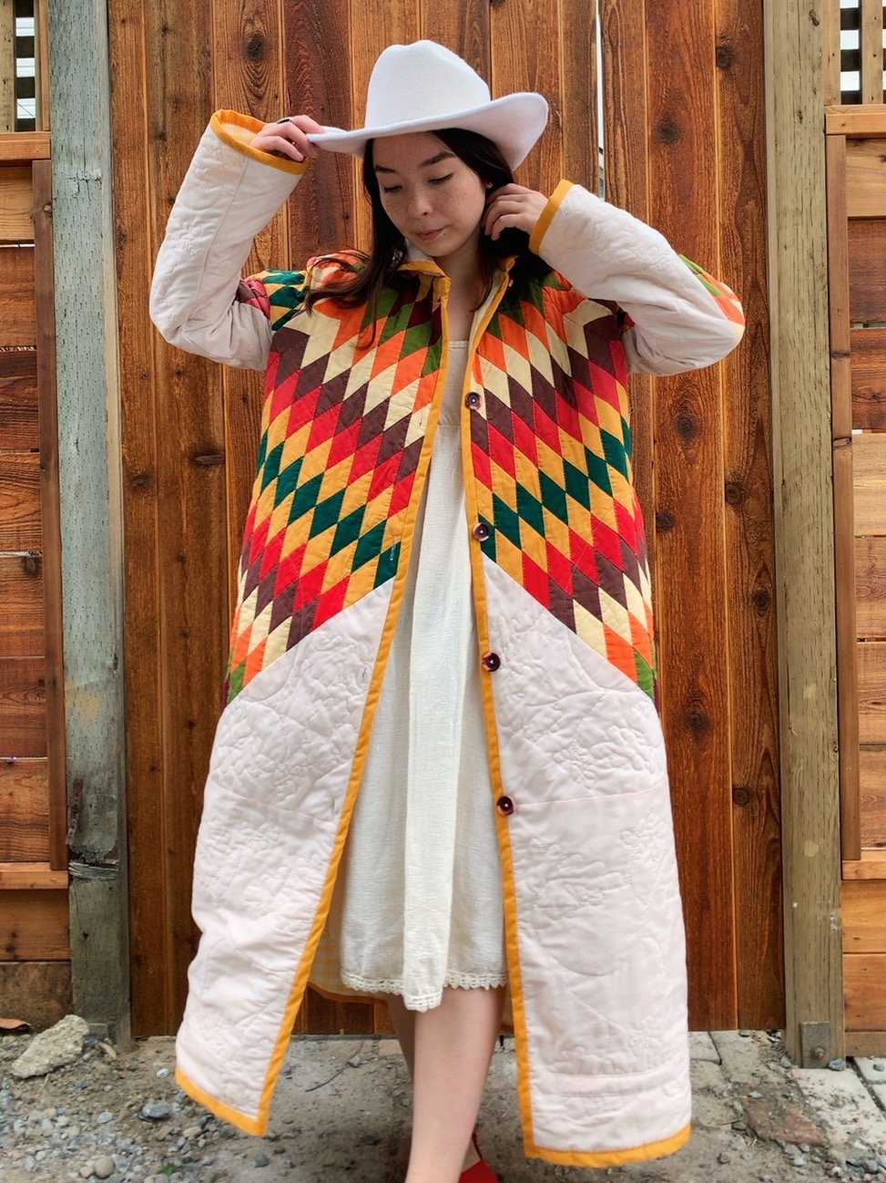 Image of Quilt Collared Duster Coat — Lone Star