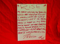Lyric Sheet "Rise" from Supernova LP