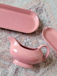 Image 5 of Peony colored gravy boat /set