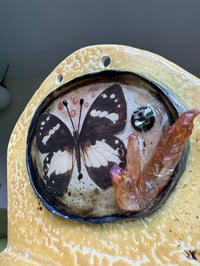 Image 3 of Handmade Ceramic Butterfly Diorama Wall Shelf, Wall Alter, Mini Shelf, Crystals Shelf, Shrine