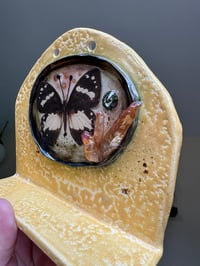 Image 4 of Handmade Ceramic Butterfly Diorama Wall Shelf, Wall Alter, Mini Shelf, Crystals Shelf, Shrine