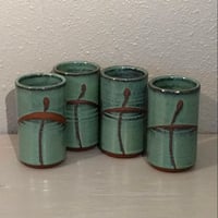 Image 3 of Full Copper Green Bruen Pottery Dinnerware set