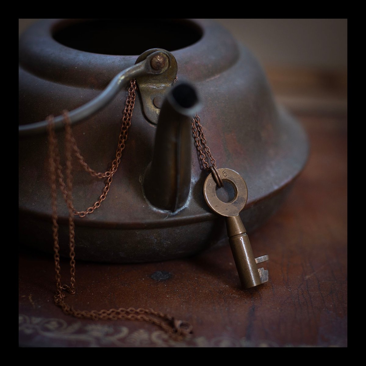 Brass Circular Barrel Key Necklace with #86 stamp 