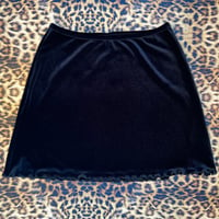 *:･Mini Frill Skirt (long) ☆ Black Velvet ੈ✩‧₊˚