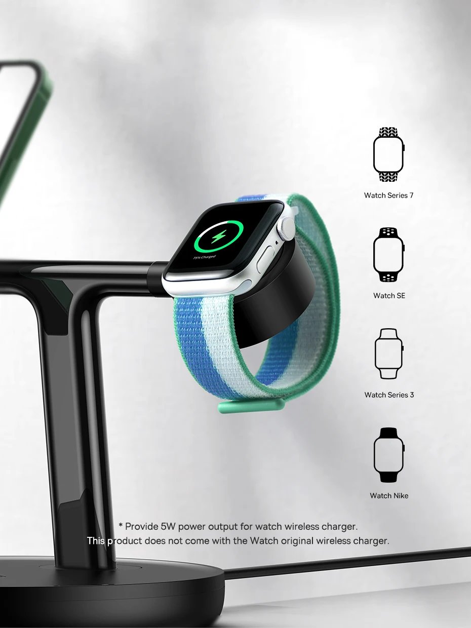 3 in 1 Magnetic Wireless Charger Stand For Phone iPhone 15 14 Pro Airpods Apple Watch Fast Charge