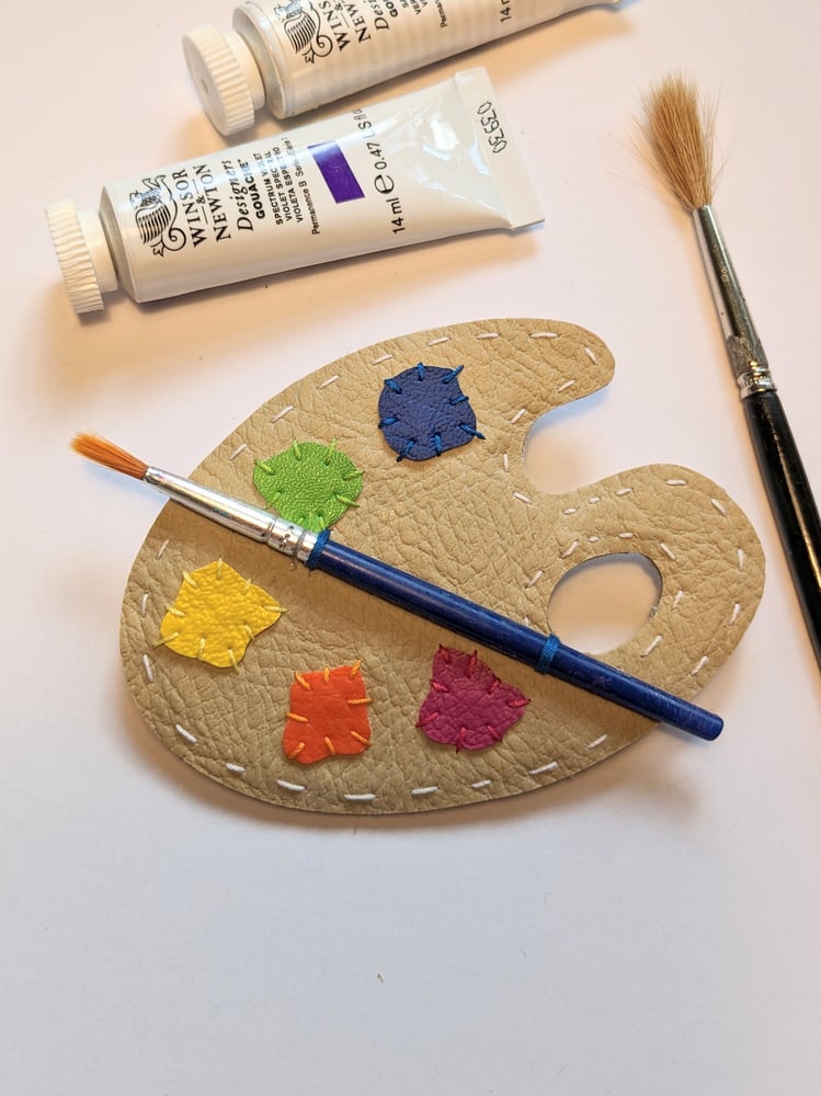 Image of Paint Palette Brooch - Blue