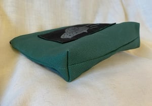 Image of Zip Wallet - Forest Green with Silver Spaceship patch