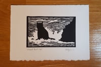 Image 1 of Lizard Point Cat (linocut print)