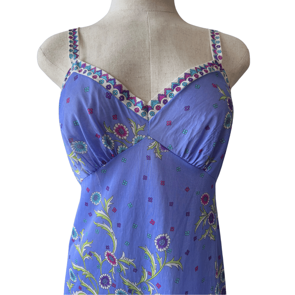 Image of EMILIO PUCCI SLIP DRESS - BLUE/PURPLE