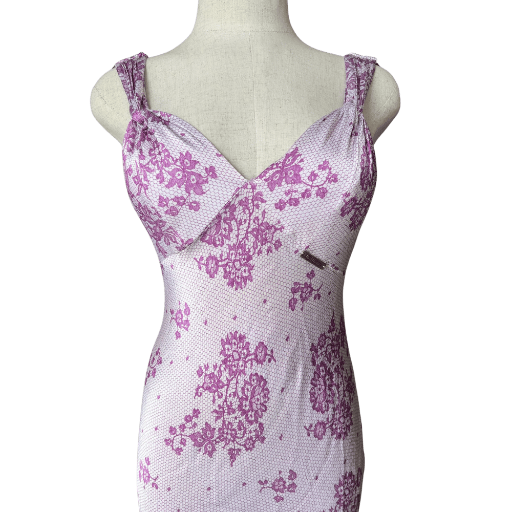 Image of JOHN GALLIANO PURPLE SILK DRESS