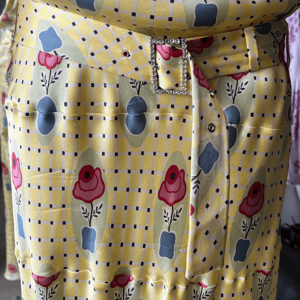 Image of JOHN GALLIANO YELLOW ROSE DRESS