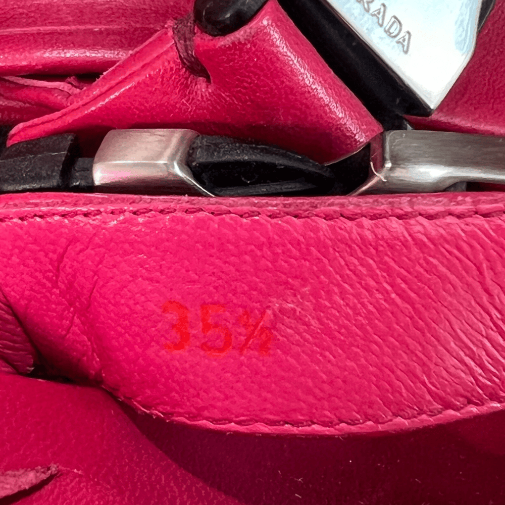 Image of PRADA BUCKLE PLATFORM WEDGE SANDALS