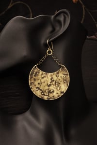 Image 2 of Crescent Moon Earrings - Brass