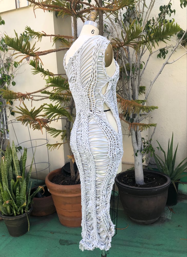 Image of SILVER SURFEROSA BRAIDED DRESS