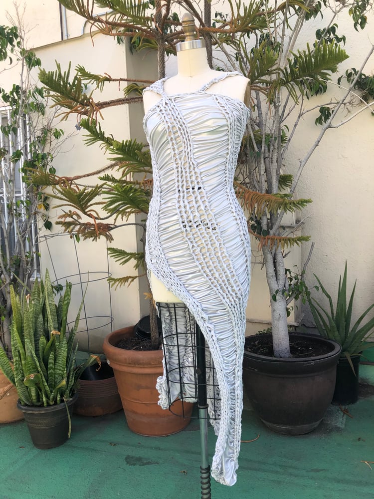 Image of SILVER SURFEROSA BRAIDED DRESS