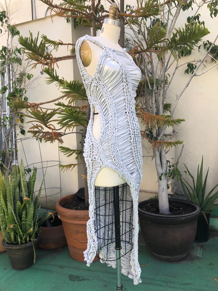 Image of SILVER SURFEROSA BRAIDED DRESS