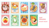 Retro Cat Snacks Stamp Washi