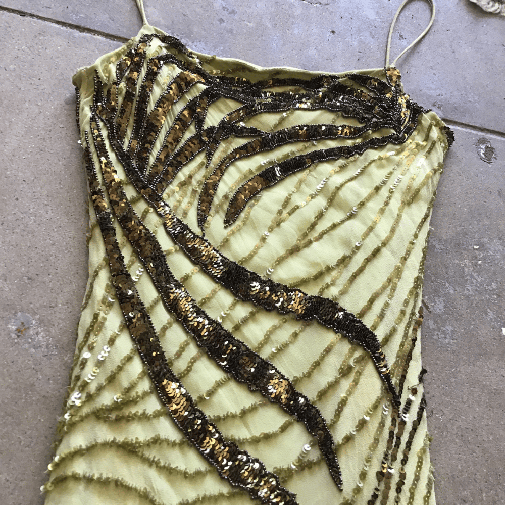 Image of CACHÉ VINTAGE BEADED MAXI GOWN