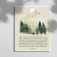 Image 1 of John Muir Mountain Saunter Quote Print -People ought to saunter in the mountains-not hiki! 