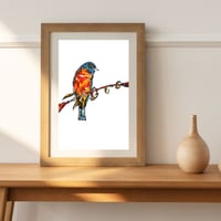 Image 5 of Orangish Eurasian Bullfinch Print