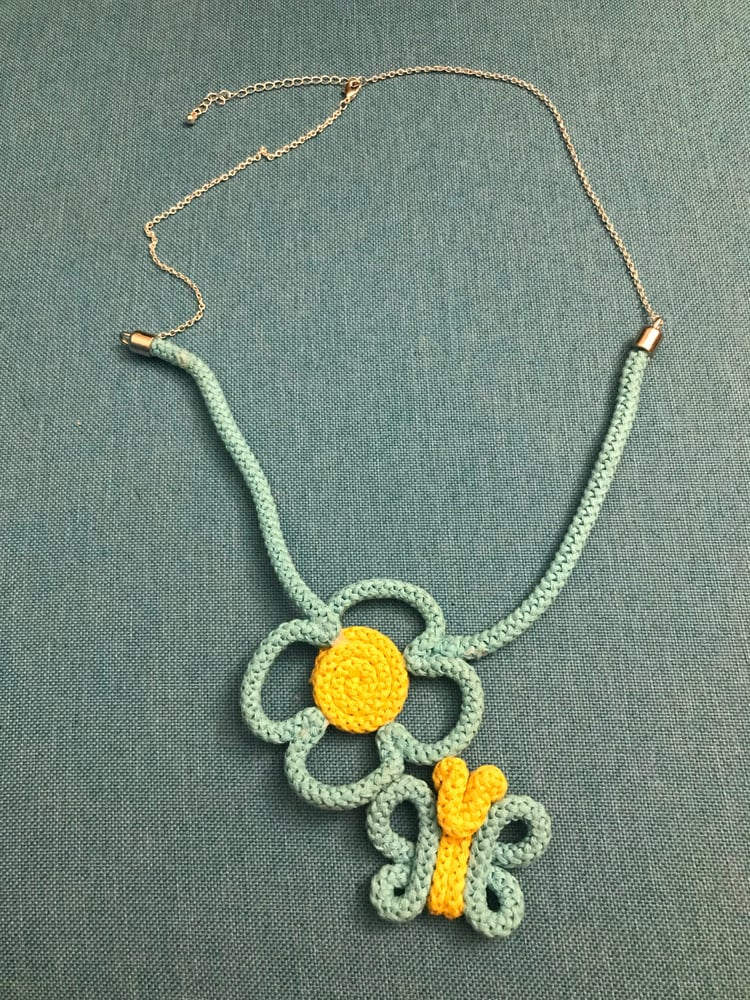 Image of Flower and butterfly necklace 