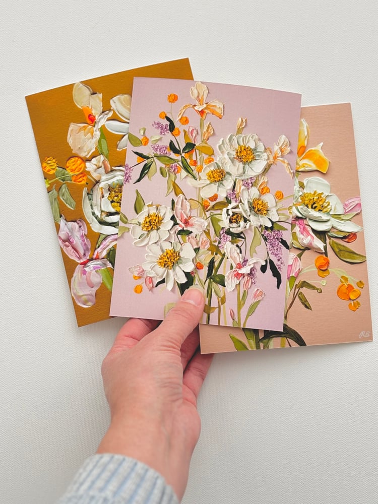 Image of PEONIES AND IRISES ON TAN - GICLÉE PRINT