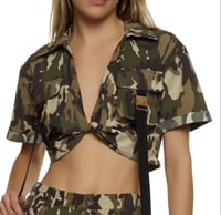 Camo tie top