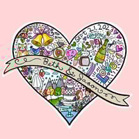 Image 2 of Custom Engagement or Anniversary Heart Artwork