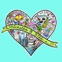 Image 3 of Custom Engagement or Anniversary Heart Artwork