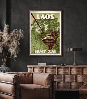 Image of Vintage poster Laos - Bokeo - Tree House - Fine Art Print