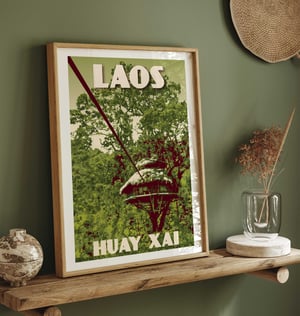 Image of Vintage poster Laos - Bokeo - Tree House - Fine Art Print