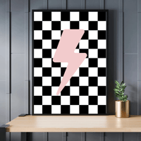 Image 2 of Lightening Checkerboard Print