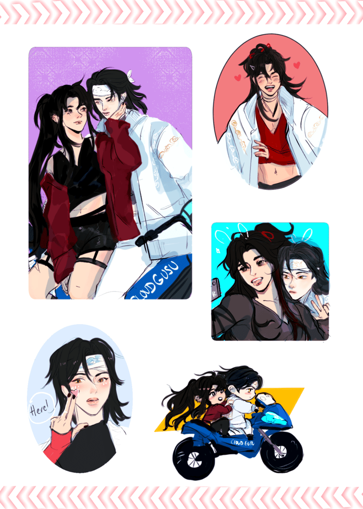 Image of Wangxian Modern AU sticker Sheet