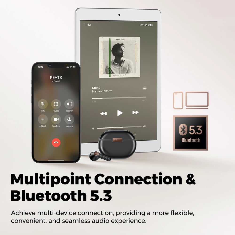 SoundPEATS Air4 Pro ANC Bluetooth 5.3 Wireless Earbuds with Lossless Sound & AptX Voice, Multipoint