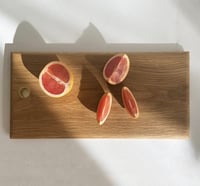 Image 1 of White oak serving board with brass detail