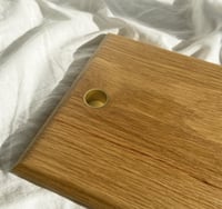 Image 2 of White oak serving board with brass detail