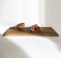 Image 4 of White oak serving board with brass detail