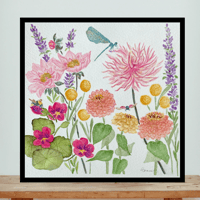 Image 1 of Dahlia garden- original artwork 