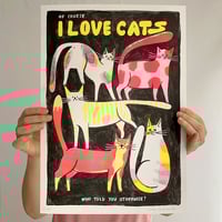 Image 2 of I love cats - Riso Print