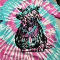 Image 1 of "Waiting for my moment" Cat Tie Dye t-shirt **FREE SHIPPING**