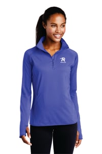 Image 1 of Ladies Embroidered Stretch Wick Quarter Zip - 4 color options