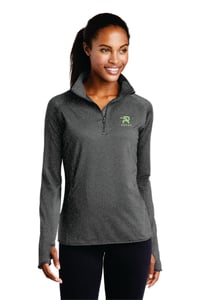 Image 4 of Ladies Embroidered Stretch Wick Quarter Zip - 4 color options