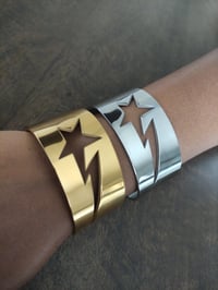 Image 10 of Lightning Bolt/Star Heavyweight Steel Bracelet