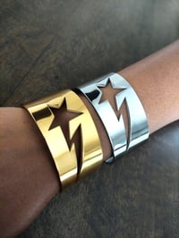 Image 15 of Lightning Bolt/Star Heavyweight Steel Bracelet