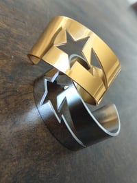 Image 18 of Lightning Bolt/Star Heavyweight Steel Bracelet