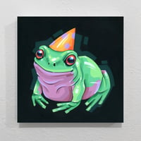 Birthday Frog 2024 - Original Painting, 8" x 8"