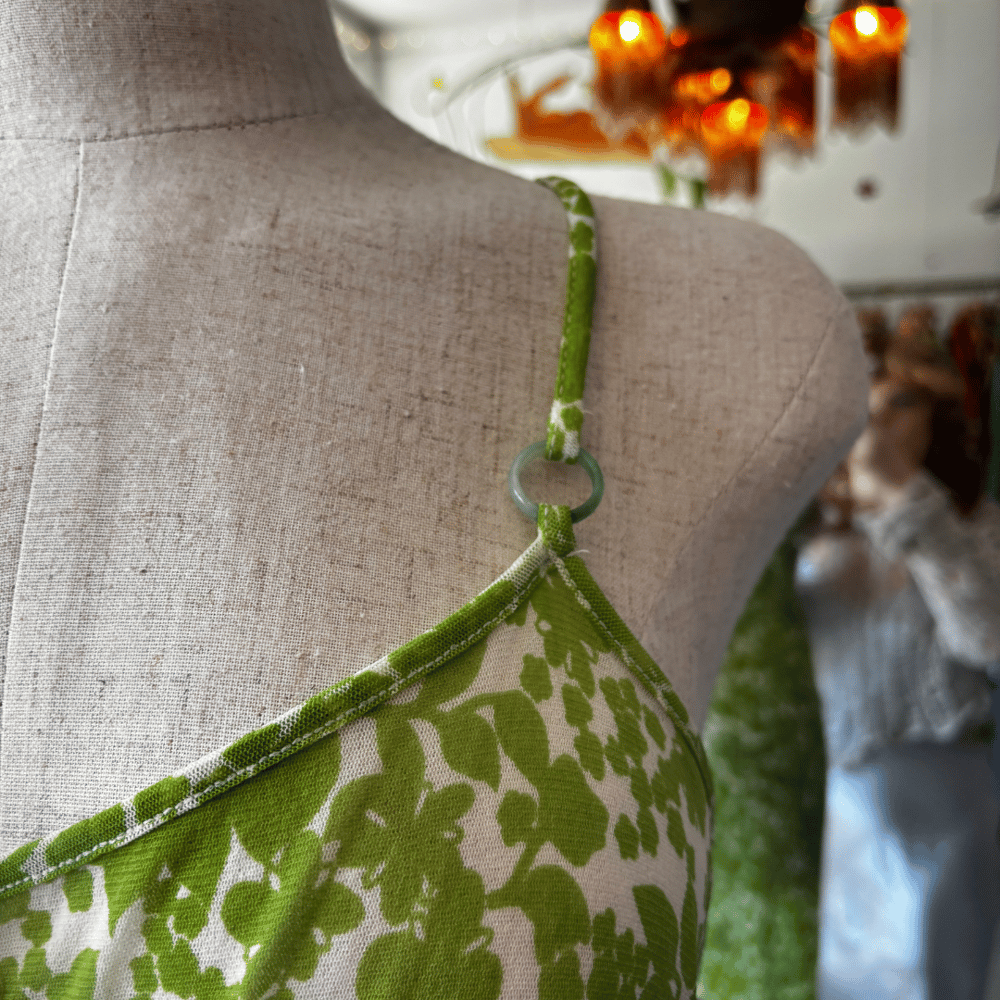 Image of VIVIENNE TAM GREEN BEADED DRESS