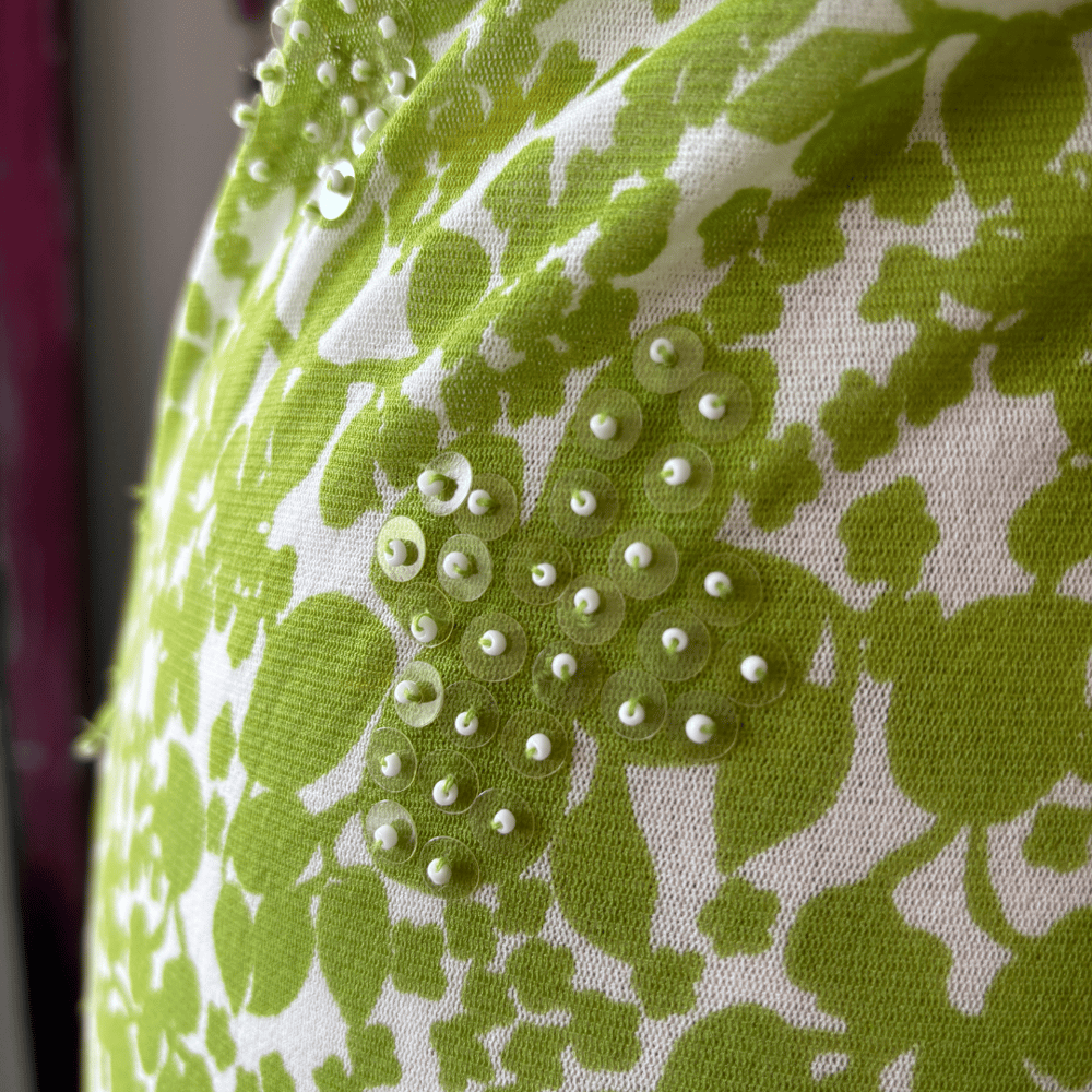 Image of VIVIENNE TAM GREEN BEADED DRESS